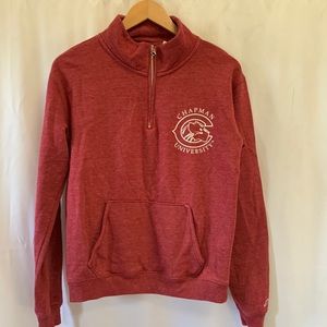 Chapman University Womens Half Zip Swearshirt. Maroon. Size S